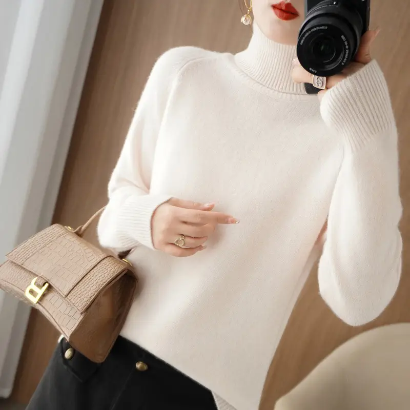 Women's Purple Wool Turtleneck Sweater 2025 - Image 16