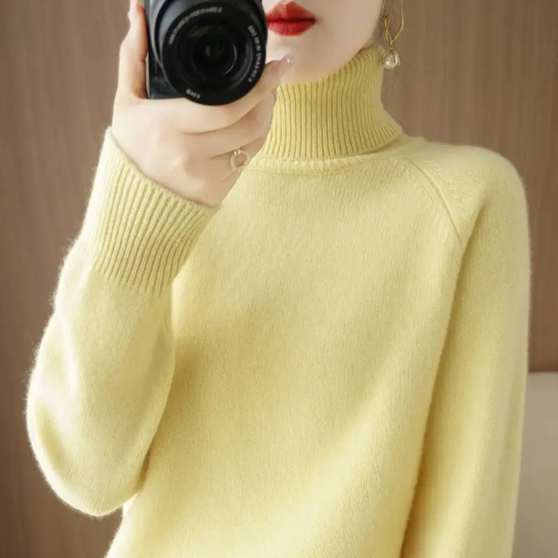 Women's Purple Wool Turtleneck Sweater 2025 - Image 2
