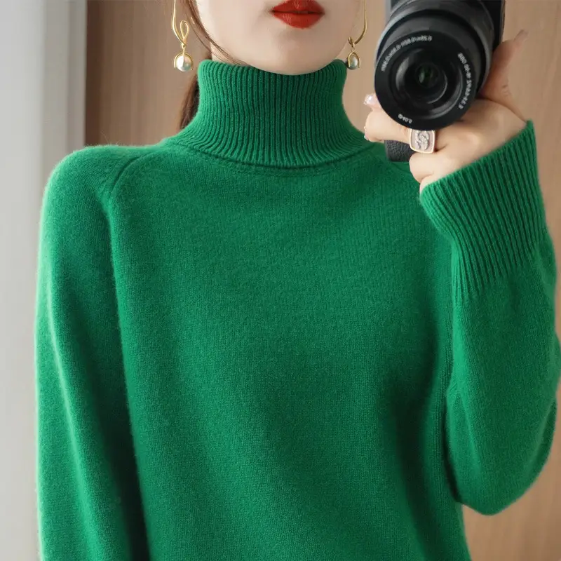 Women's Purple Wool Turtleneck Sweater 2025 - Image 4