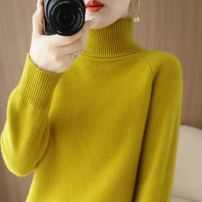 Women's Purple Wool Turtleneck Sweater 2025 - Image 6