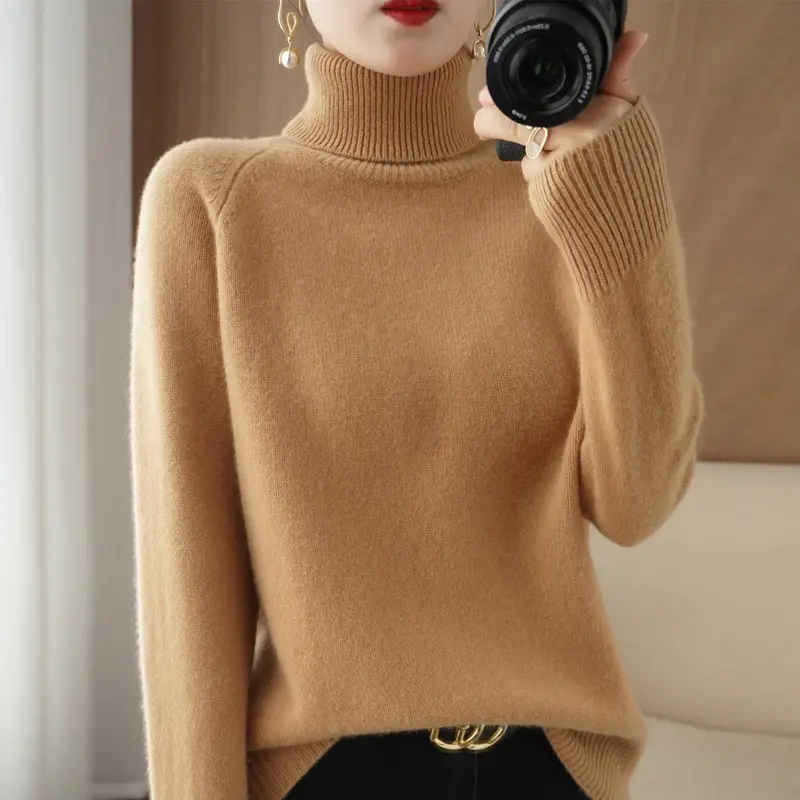 Women's Purple Wool Turtleneck Sweater 2025 - Image 7