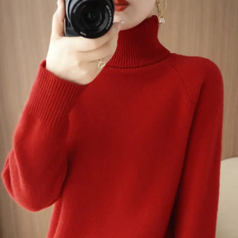 Women's Purple Wool Turtleneck Sweater 2025 - Image 8