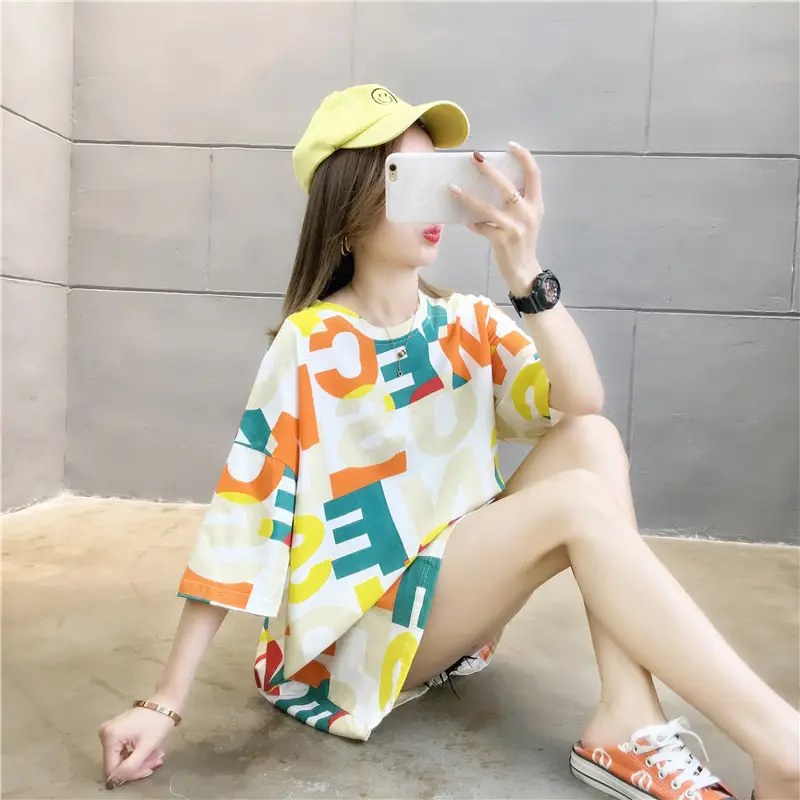 2022 Summer Hip-Hop Style Women T-Shirt Mid Length Loose Fit — feature 10