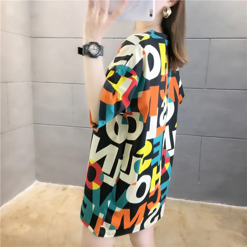 2022 Summer Hip-Hop Style Women T-Shirt Mid Length Loose Fit — feature 12