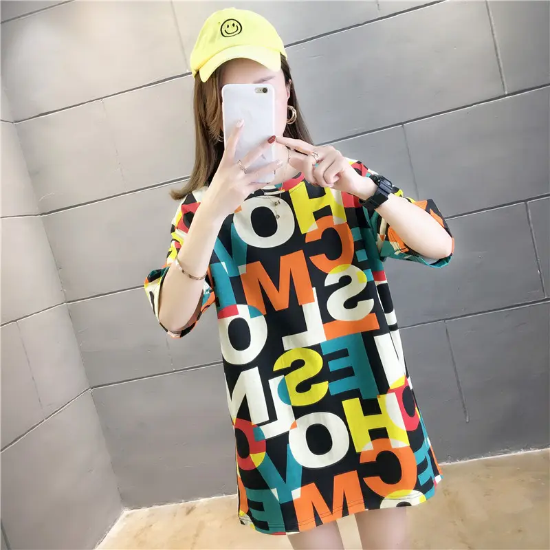 2022 Summer Hip-Hop Style Women T-Shirt Mid Length Loose Fit — feature 16