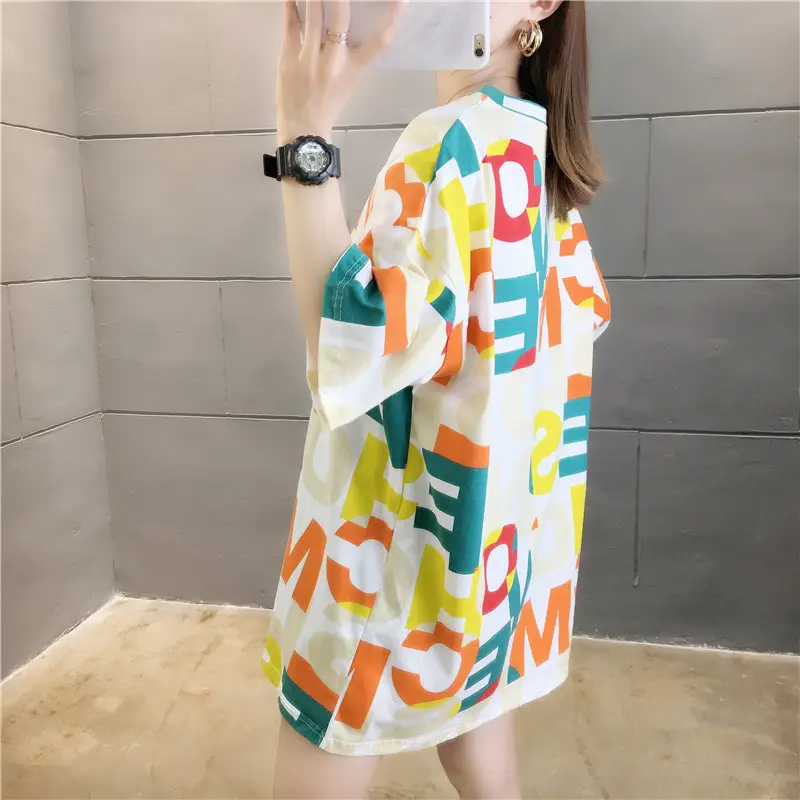 2022 Summer Hip-Hop Style Women T-Shirt Mid Length Loose Fit — feature 3
