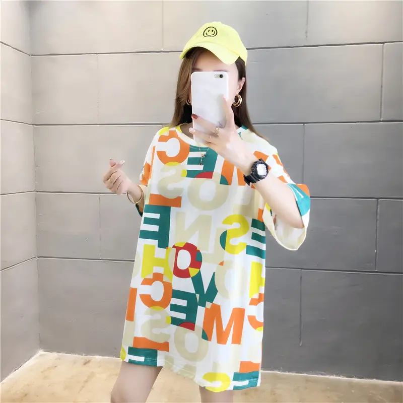 2022 Summer Hip-Hop Style Women T-Shirt Mid Length Loose Fit — feature 6