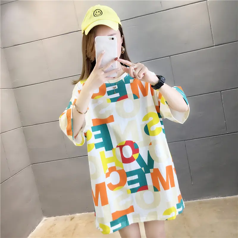 2022 Summer Hip-Hop Style Women T-Shirt Mid Length Loose Fit — feature 7