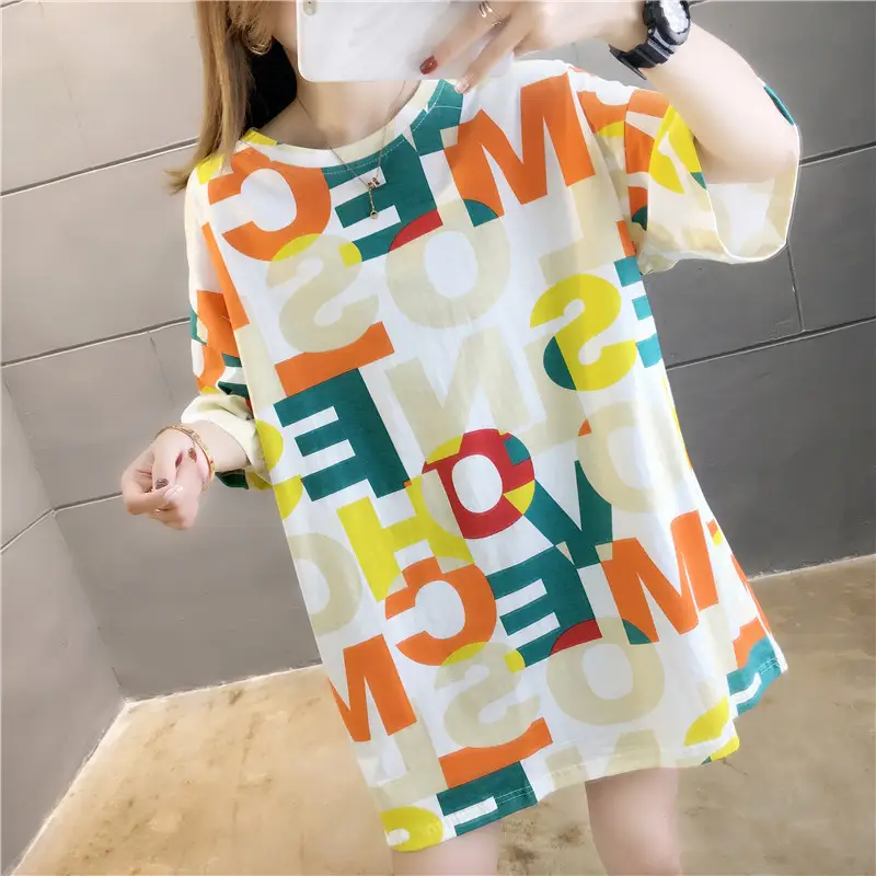 2022 Summer Hip-Hop Style Women T-Shirt Mid Length Loose Fit — feature 8