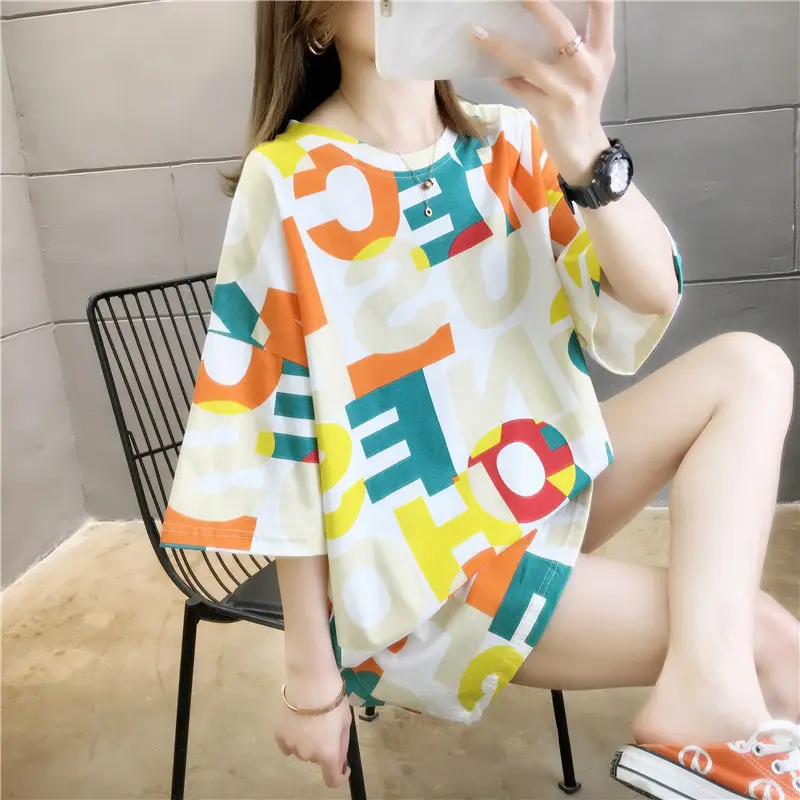 2022 Summer Hip-Hop Style Women T-Shirt Mid Length Loose Fit — feature 9