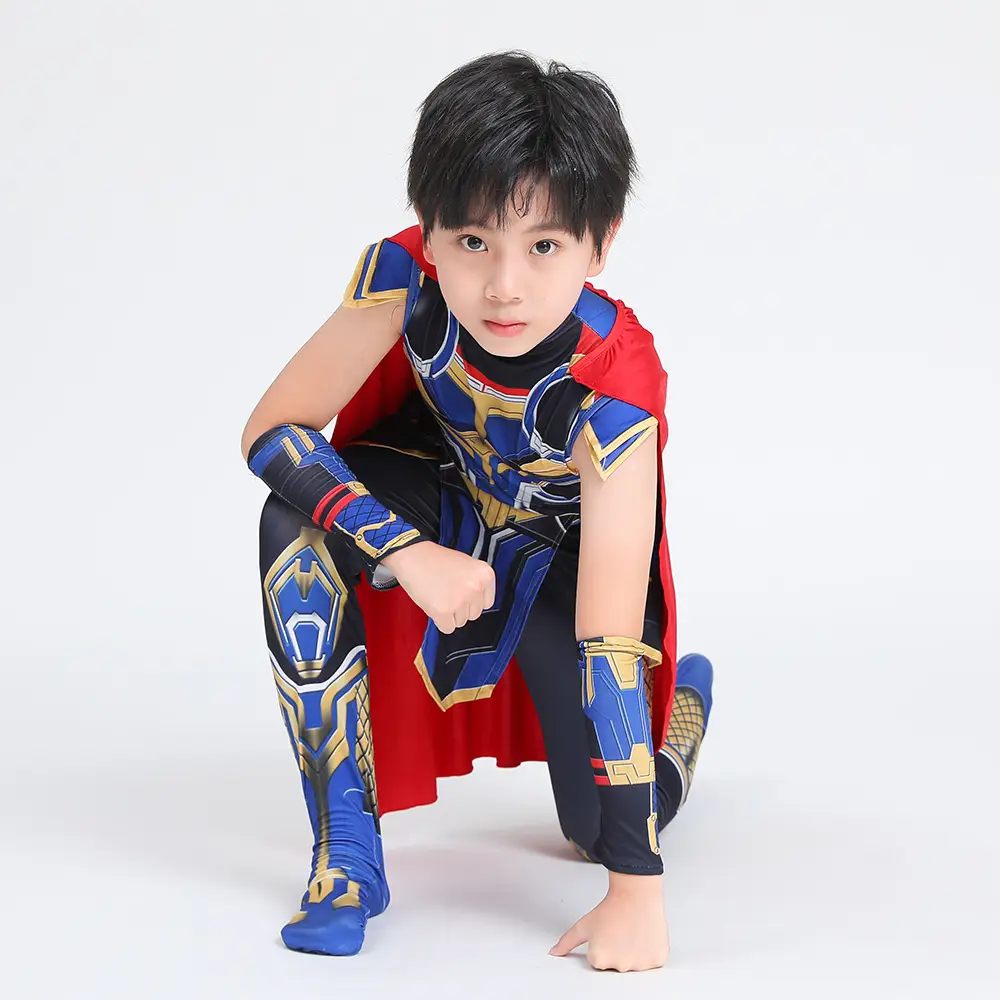 Kids Thor Cosplay Suit Blue Red Gold 4 Love Thunder Sol - Image 2