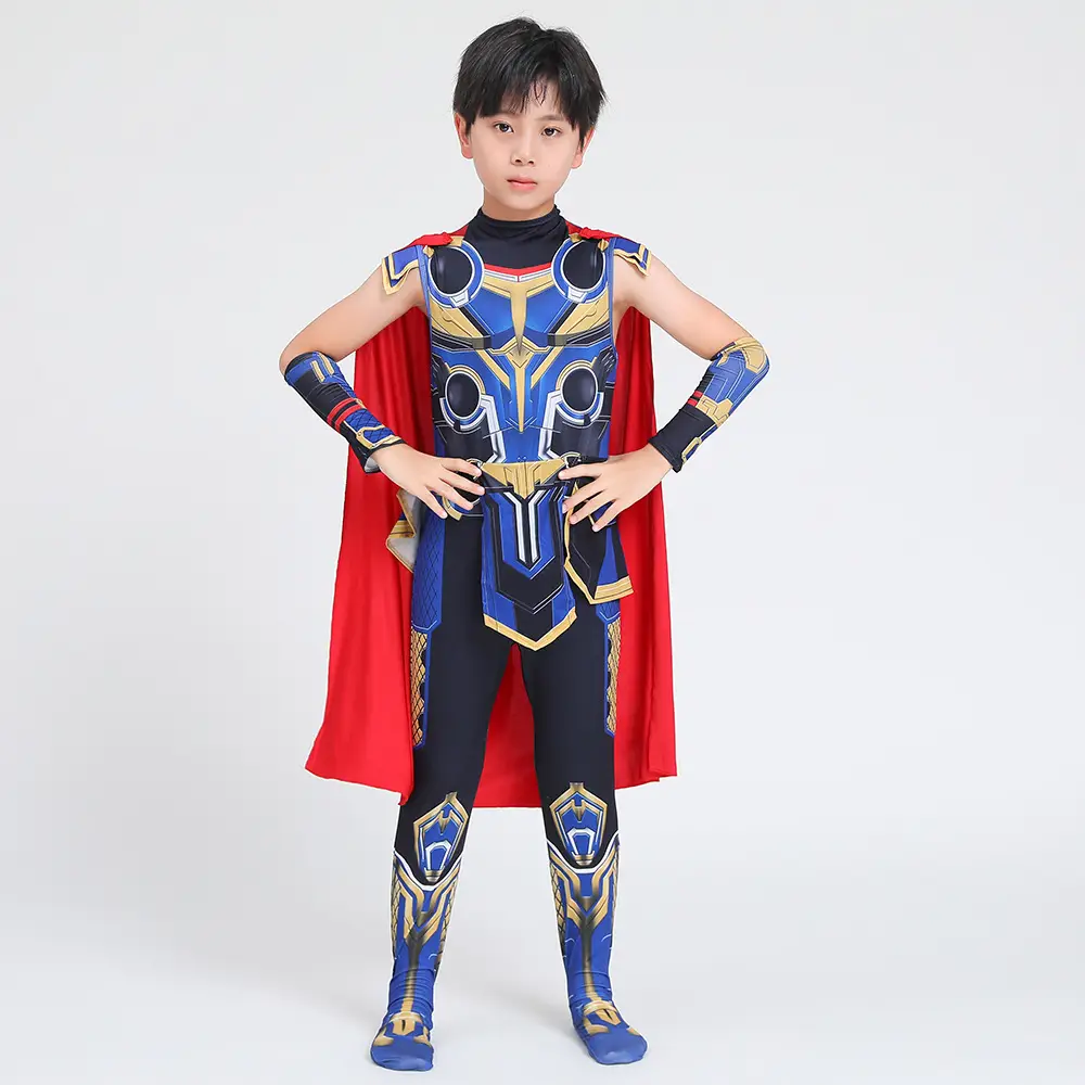Kids Thor Cosplay Suit Blue Red Gold 4 Love Thunder Sol - Image 4