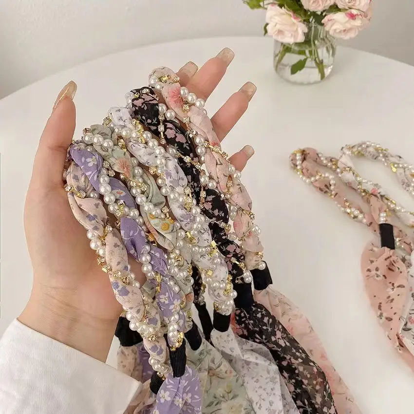 Floral Hair Scarf with Bow for Women Summer Wear