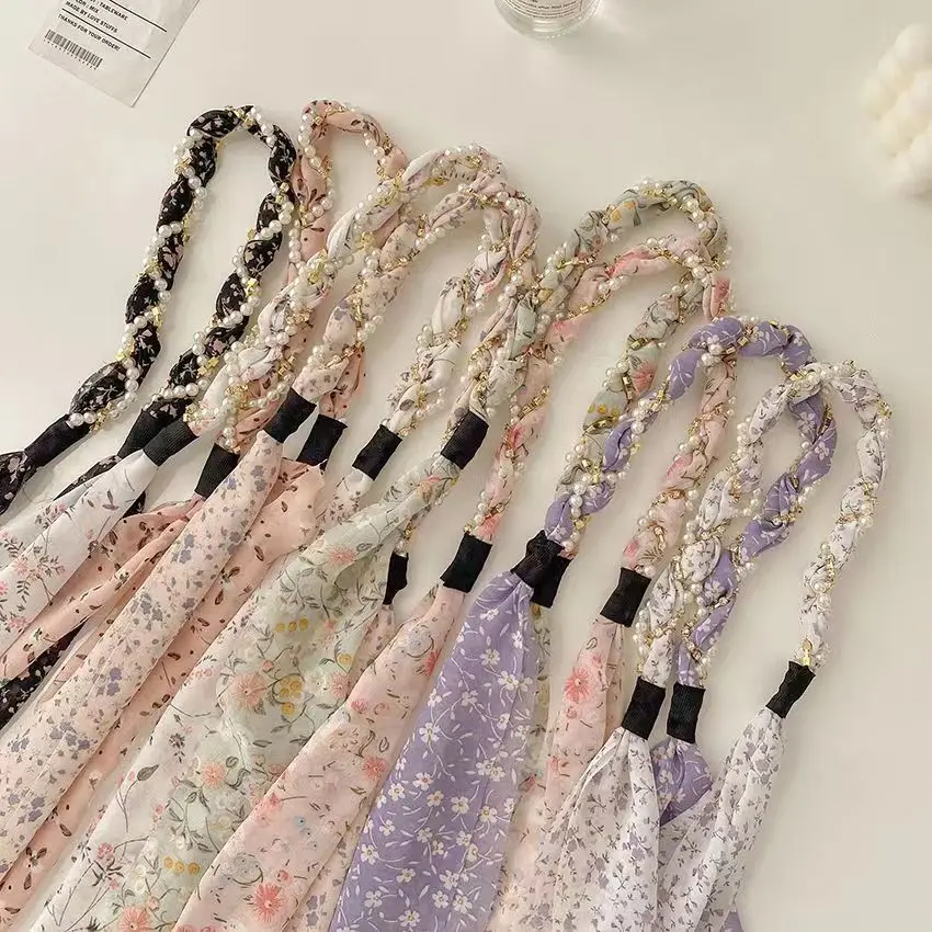 Floral Hair Scarf with Bow for Women Summer Wear