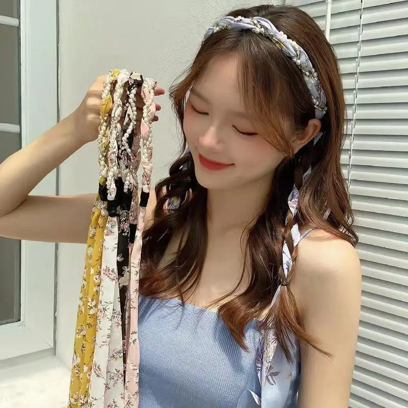 Floral Hair Scarf with Bow for Women Summer Wear