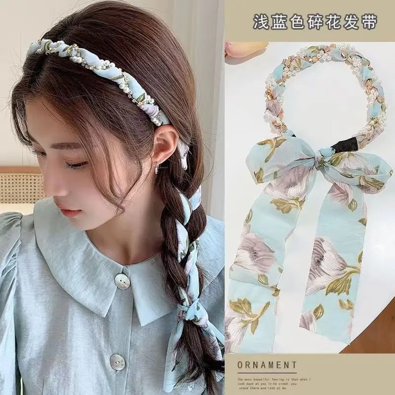 Floral Hair Scarf with Bow for Women Summer Wear