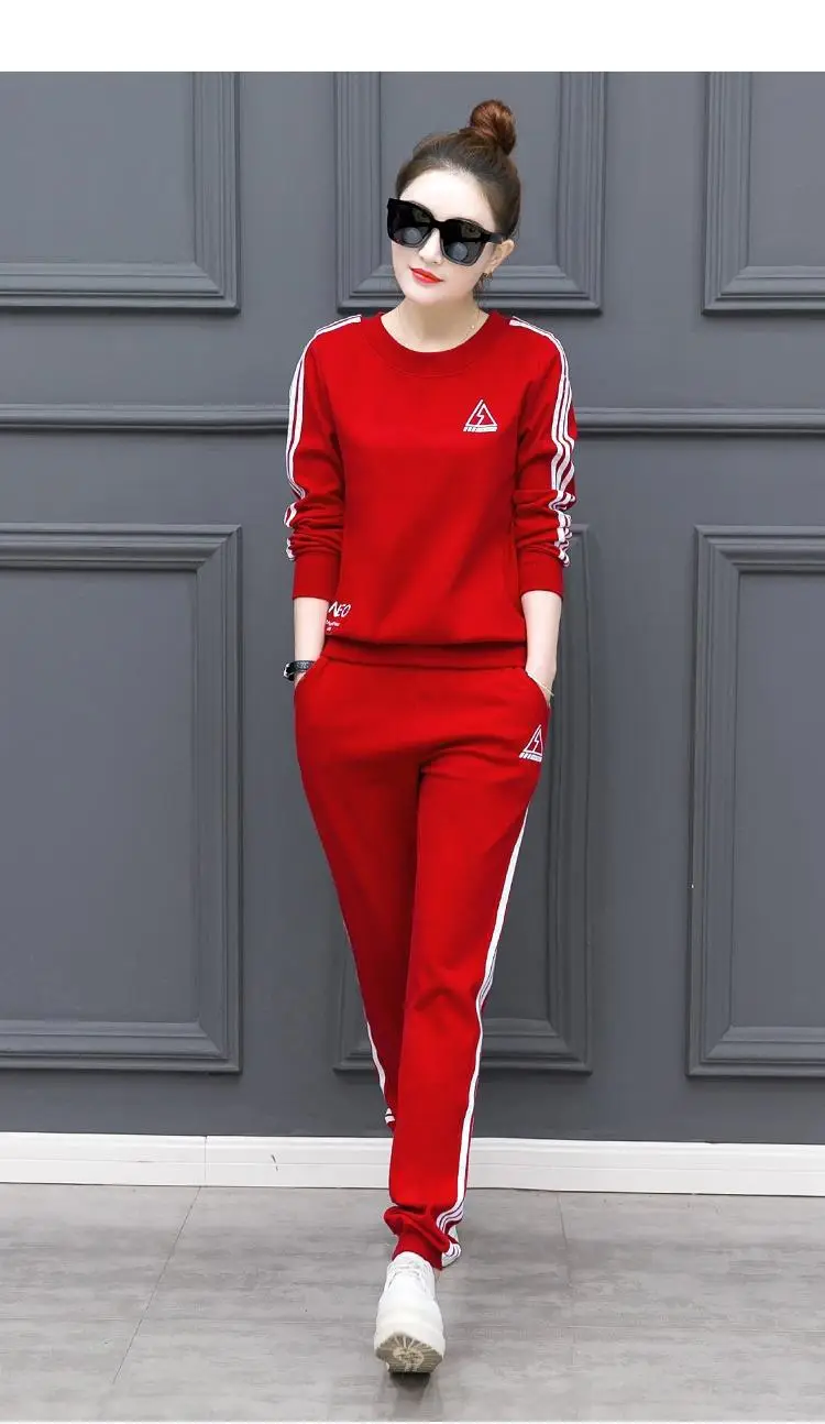 Women Grey Sweatshirt Track Suit Long Sleeve Crewneck Large — feature 11