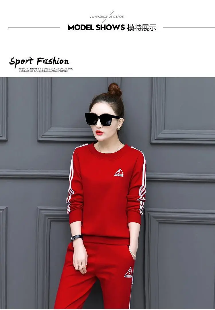 Women Grey Sweatshirt Track Suit Long Sleeve Crewneck Large — feature 20
