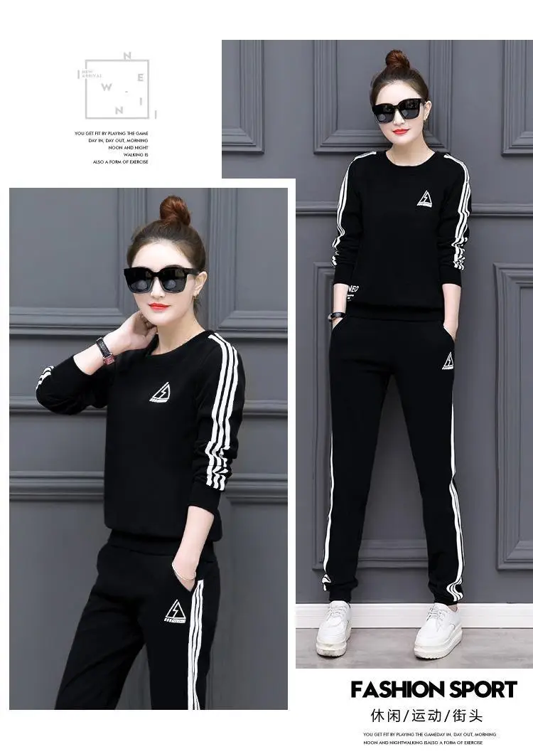 Women Grey Sweatshirt Track Suit Long Sleeve Crewneck Large — feature 25