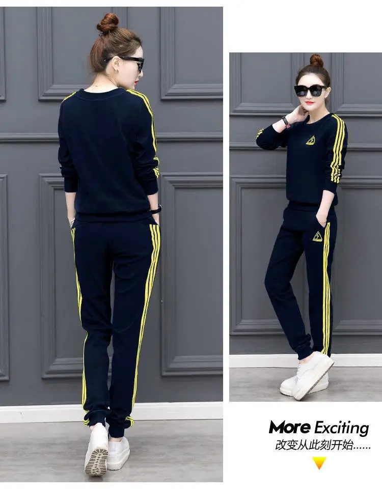 Women Grey Sweatshirt Track Suit Long Sleeve Crewneck Large — feature 9