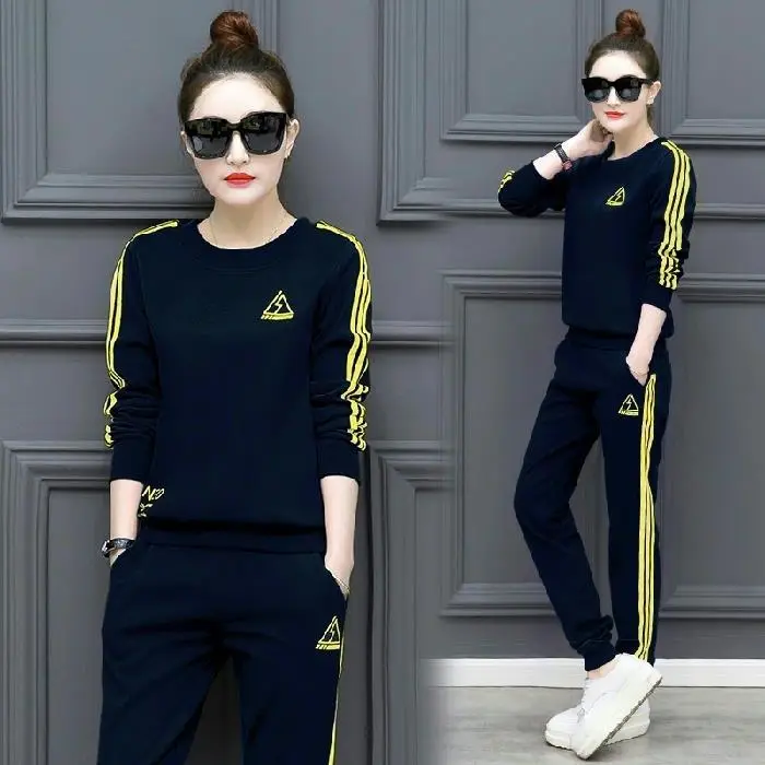 Women Grey Sweatshirt Track Suit Long Sleeve Crewneck Large - Image 4