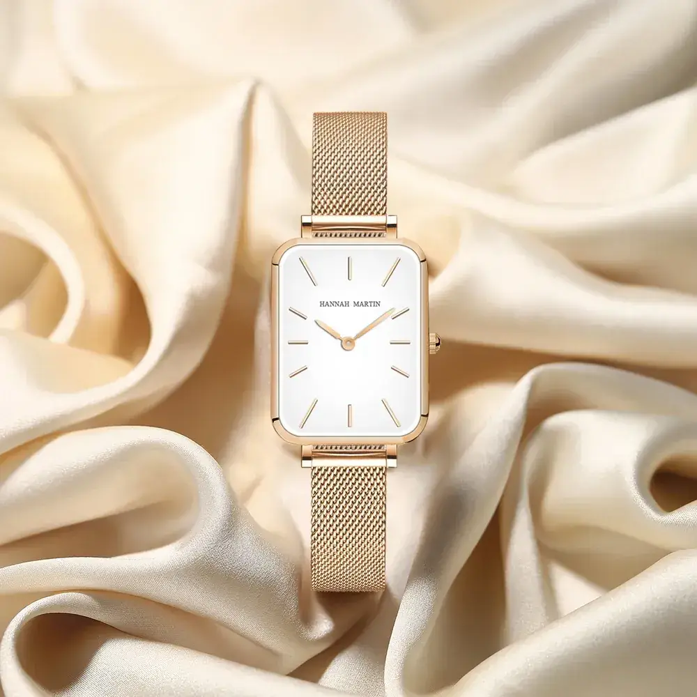 Retro Square Watch Women's Rose Gold Metallate - Image 10