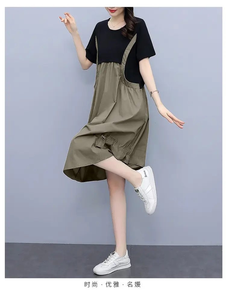 Green A-Line Suspender Skirt Set for Women — feature 22