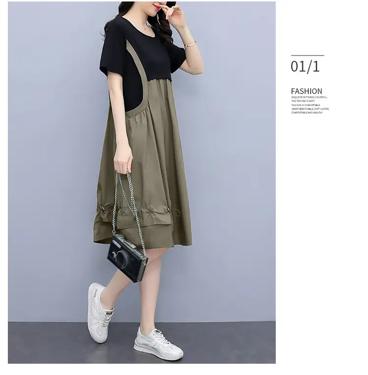 Green A-Line Suspender Skirt Set for Women — feature 25