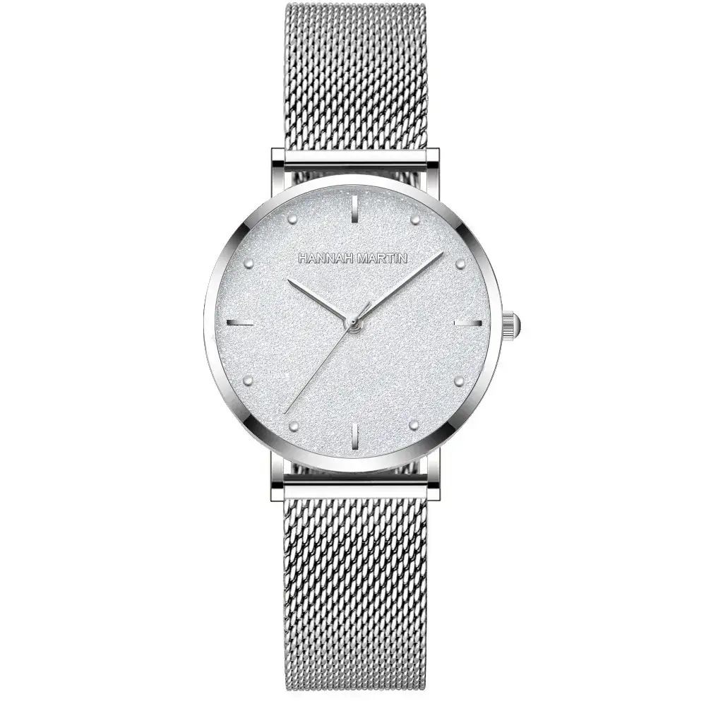 Frosted Star Watch for Women Rose Gold Mesh Belt - Image 10