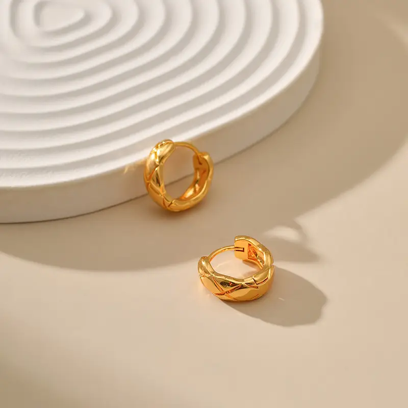 Copper Plated Minimalist Earrings 18K Gold