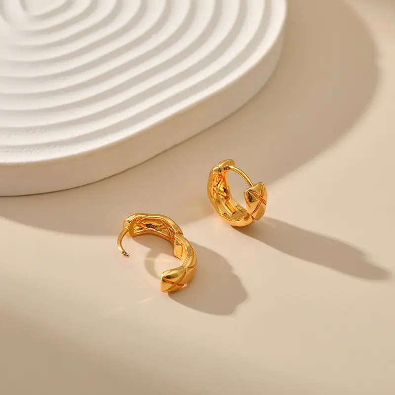 Copper Plated Minimalist Earrings 18K Gold