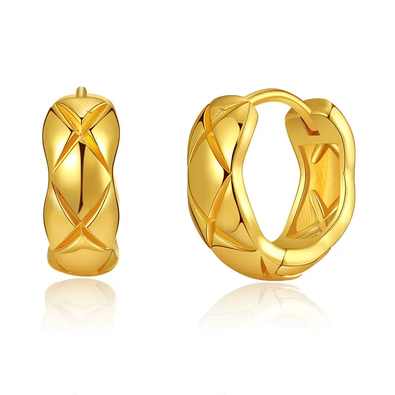 Copper Plated Minimalist Earrings 18K Gold