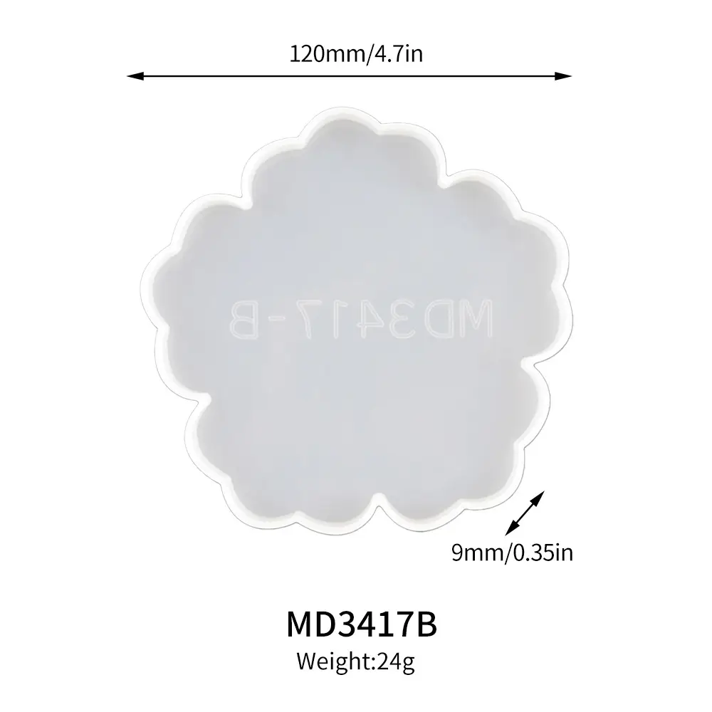 Petal Resin Flower Coaster Mold 120mm - Image 2