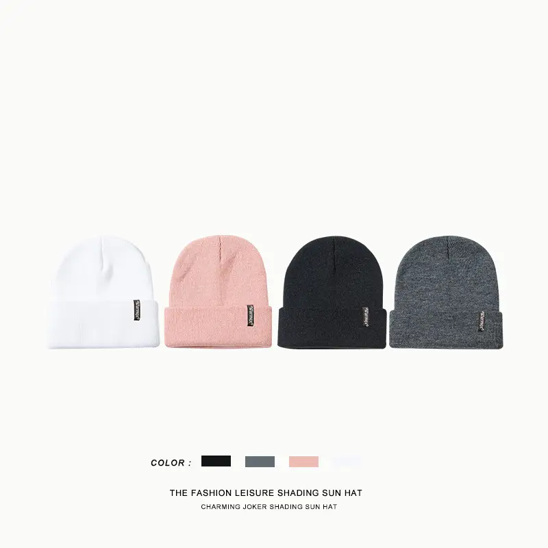 Kids Wool Beanie Cap Grey Winter Warm - Image 9