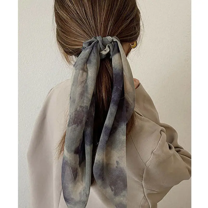 Summer Hair Tie Bow with Silk Ribbon - Image 5
