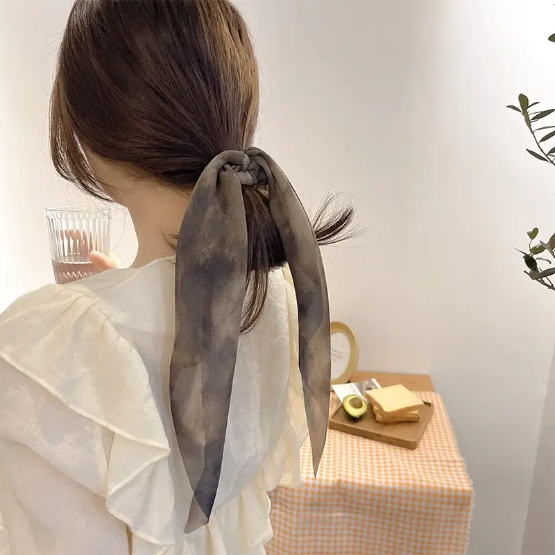 Summer Hair Tie Bow with Silk Ribbon - Image 6