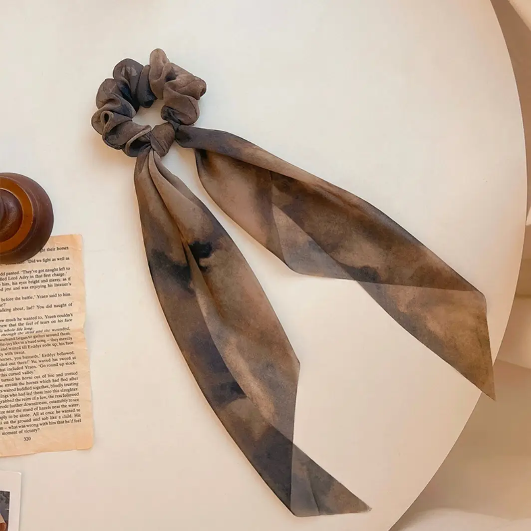 Summer Hair Tie Bow with Silk Ribbon - Image 2