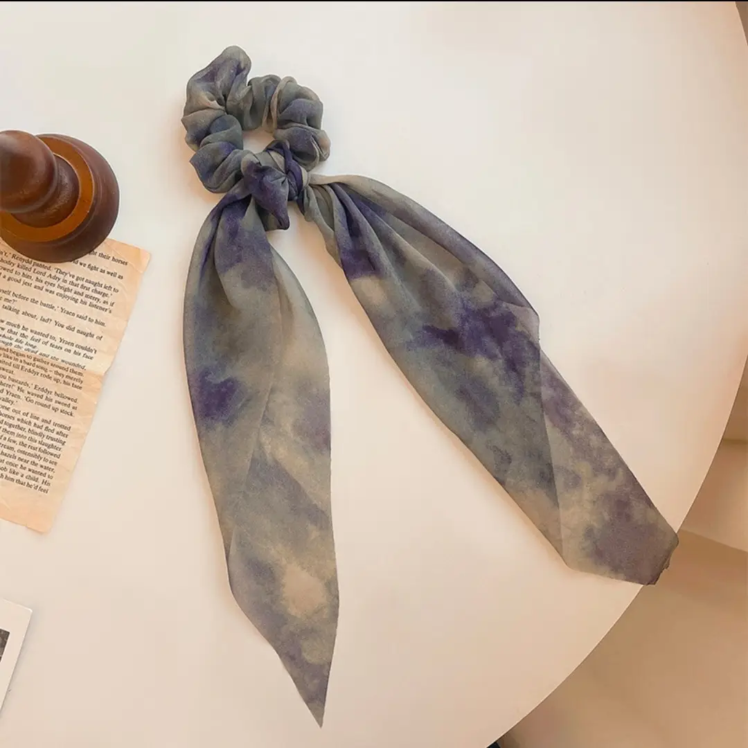 Summer Hair Tie Bow with Silk Ribbon - Image 3