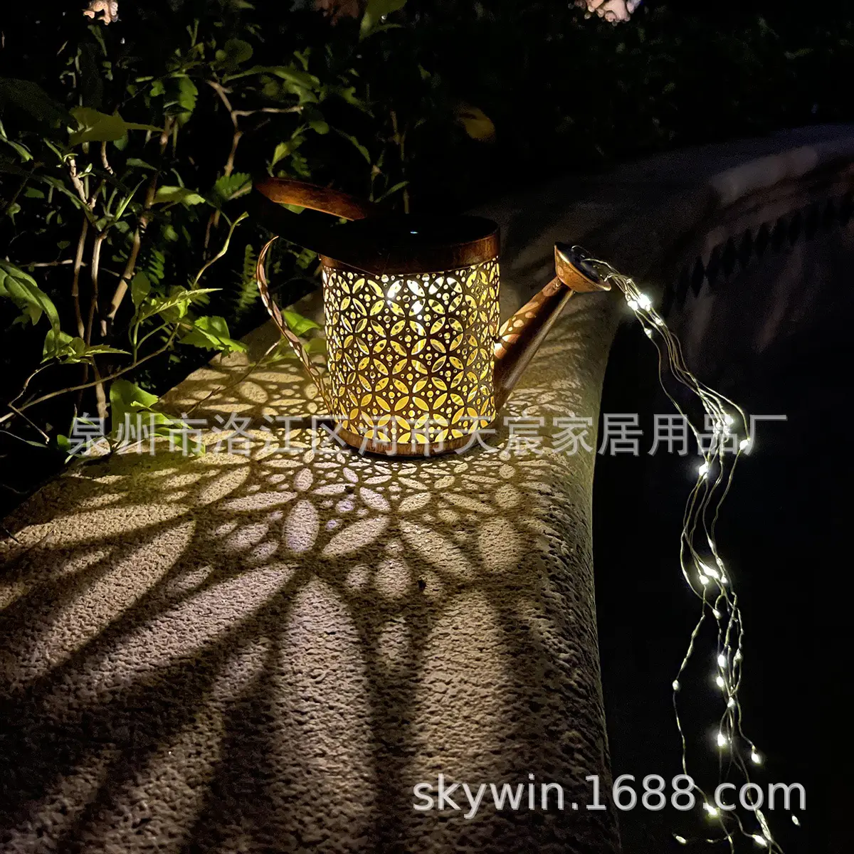 Solar Light Butterfly Flower Kettle Outdoor Garden Lantern - Image 8
