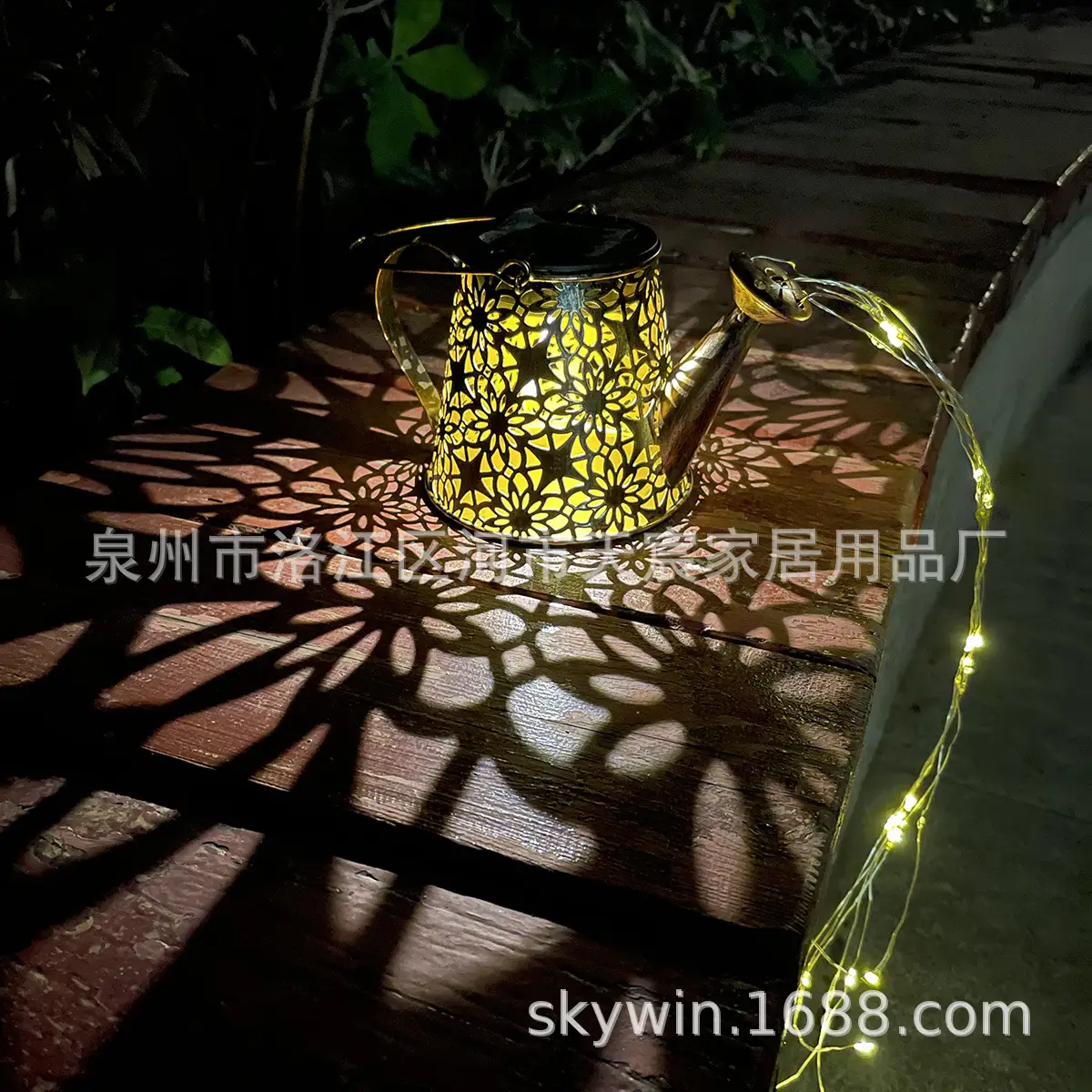 Solar Light Butterfly Flower Kettle Outdoor Garden Lantern - Image 10