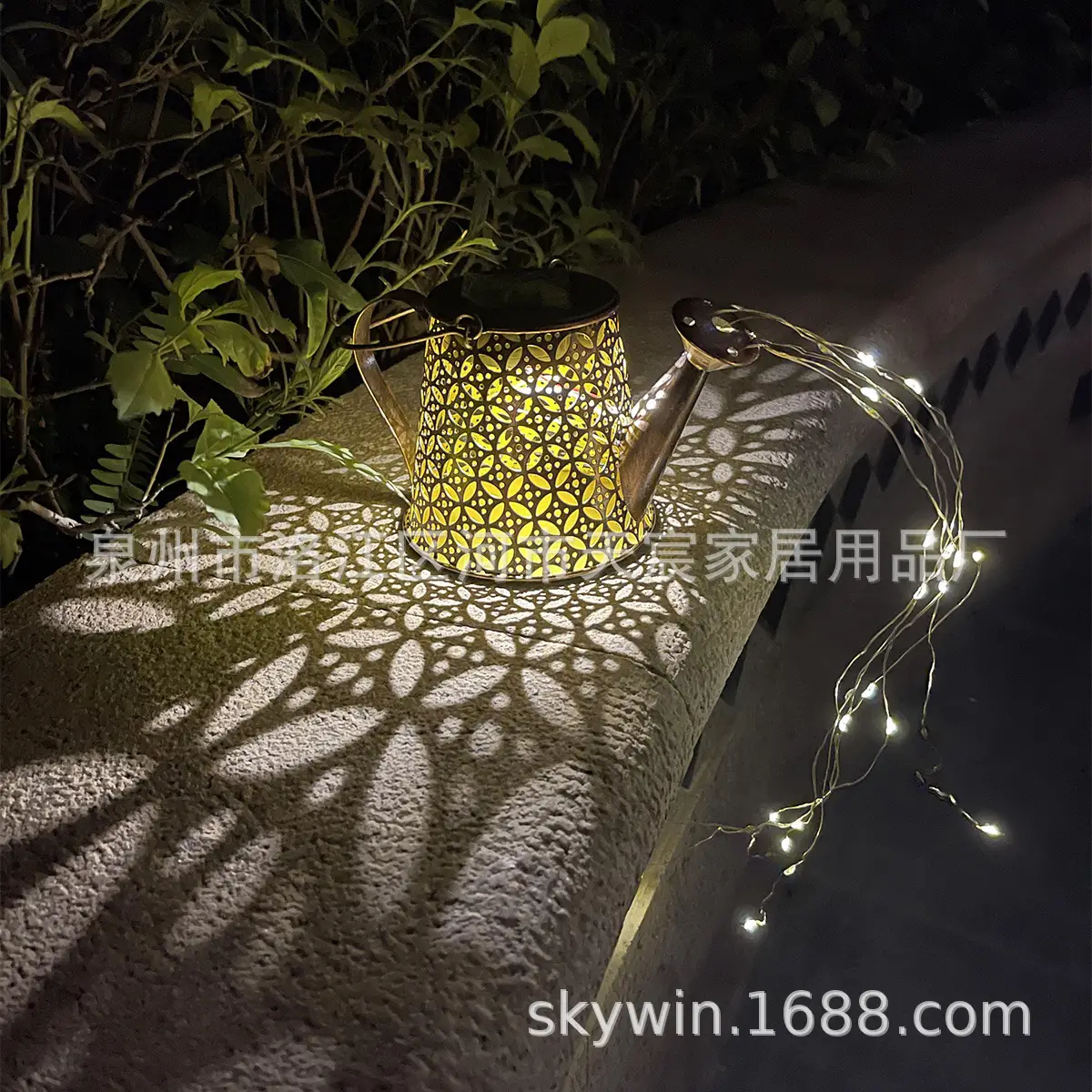 Solar Light Butterfly Flower Kettle Outdoor Garden Lantern - Image 12