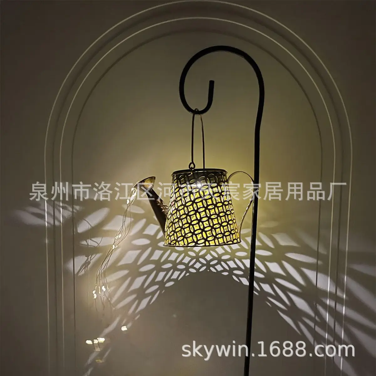 Solar Light Butterfly Flower Kettle Outdoor Garden Lantern - Image 13