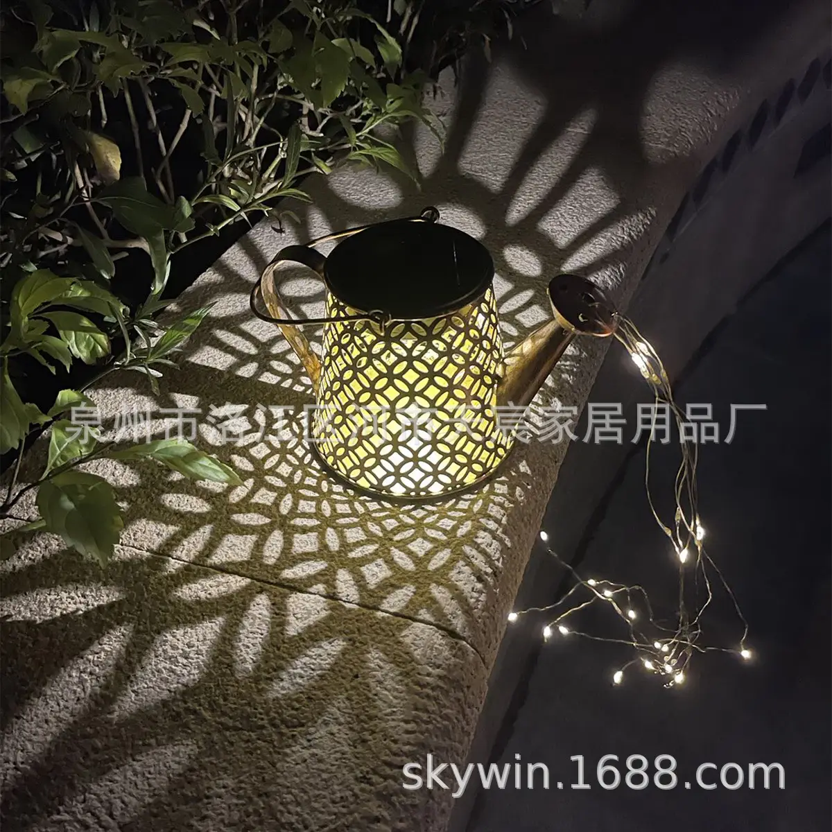 Solar Light Butterfly Flower Kettle Outdoor Garden Lantern - Image 14