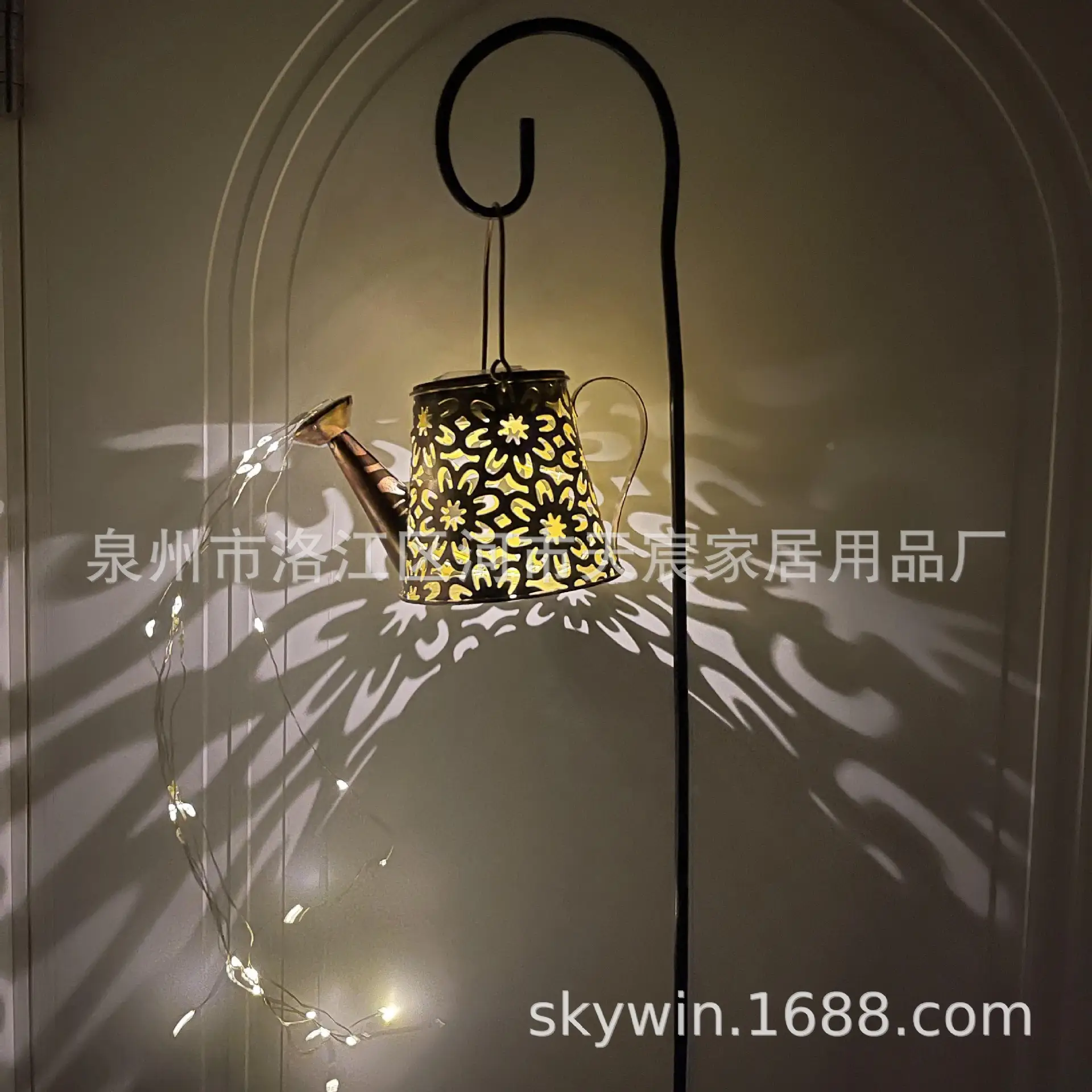 Solar Light Butterfly Flower Kettle Outdoor Garden Lantern - Image 16