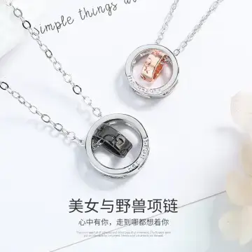 Lucky Couple Necklace Ginkgo Leaf White Mother-of-Pearl Pendant — feature 9