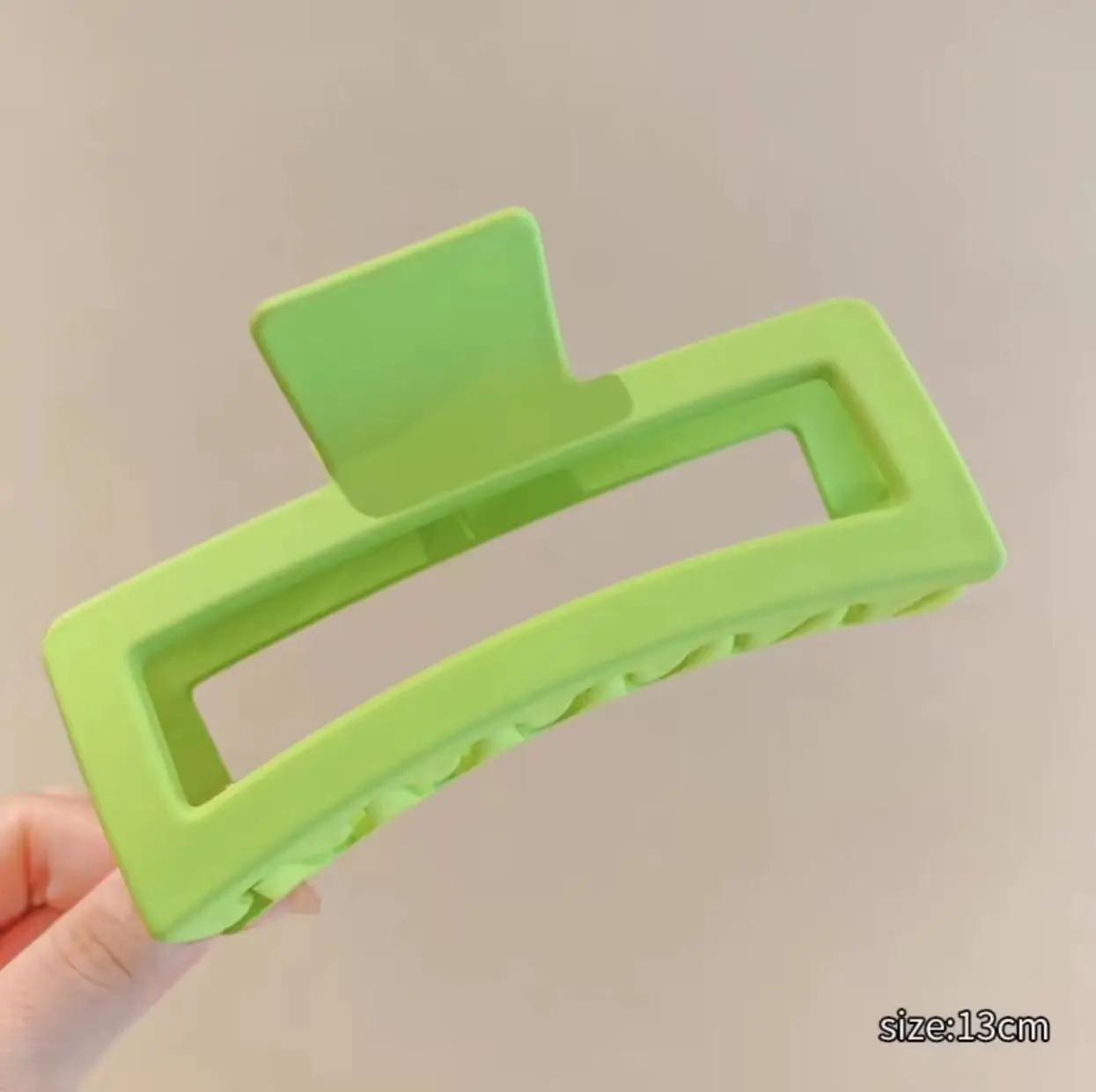 Super Square Frosted Rubber Hair Clips 12.5cm - Image 11