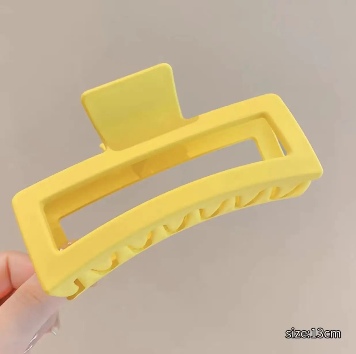 Super Square Frosted Rubber Hair Clips 12.5cm - Image 12