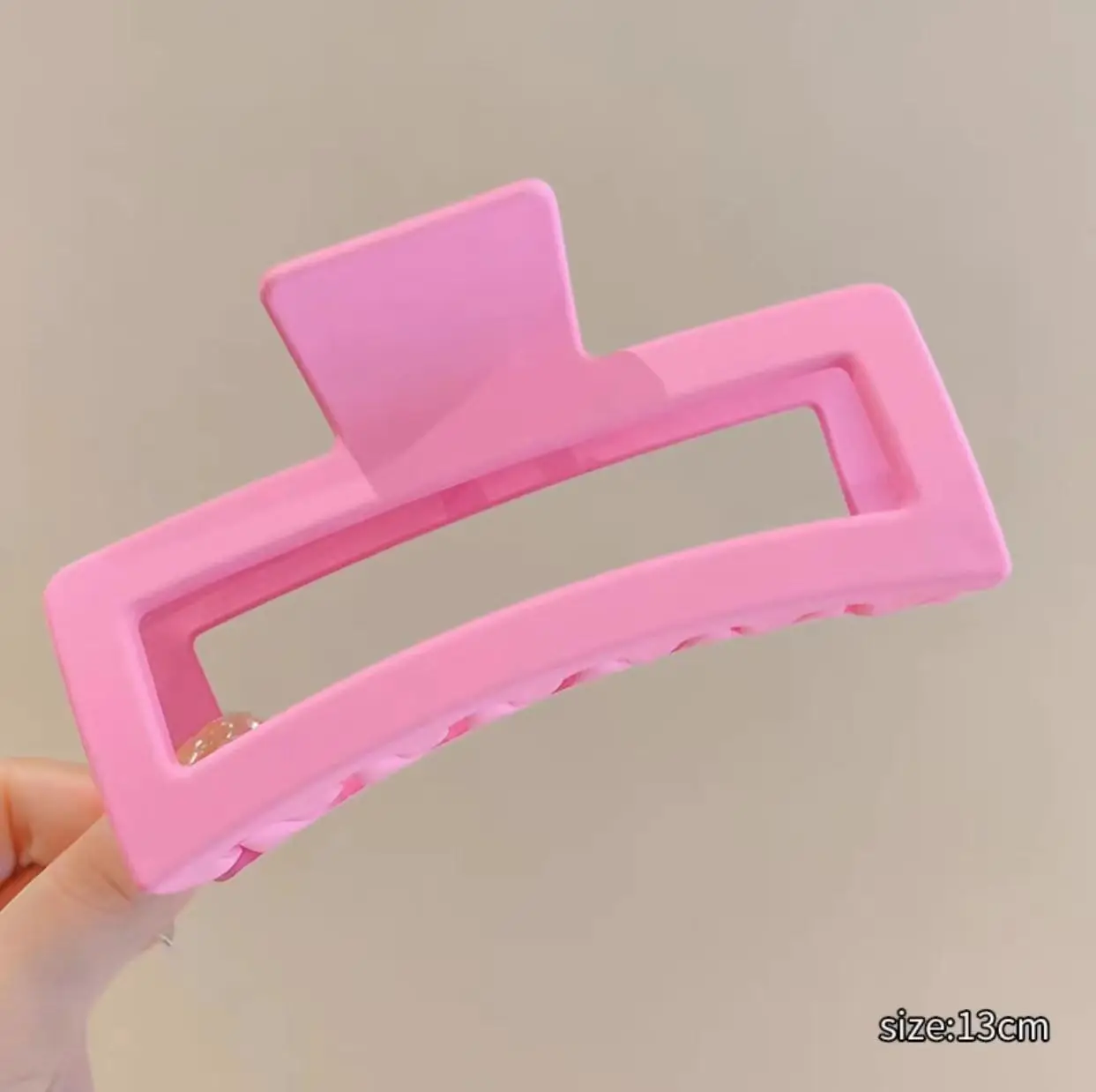Super Square Frosted Rubber Hair Clips 12.5cm - Image 7