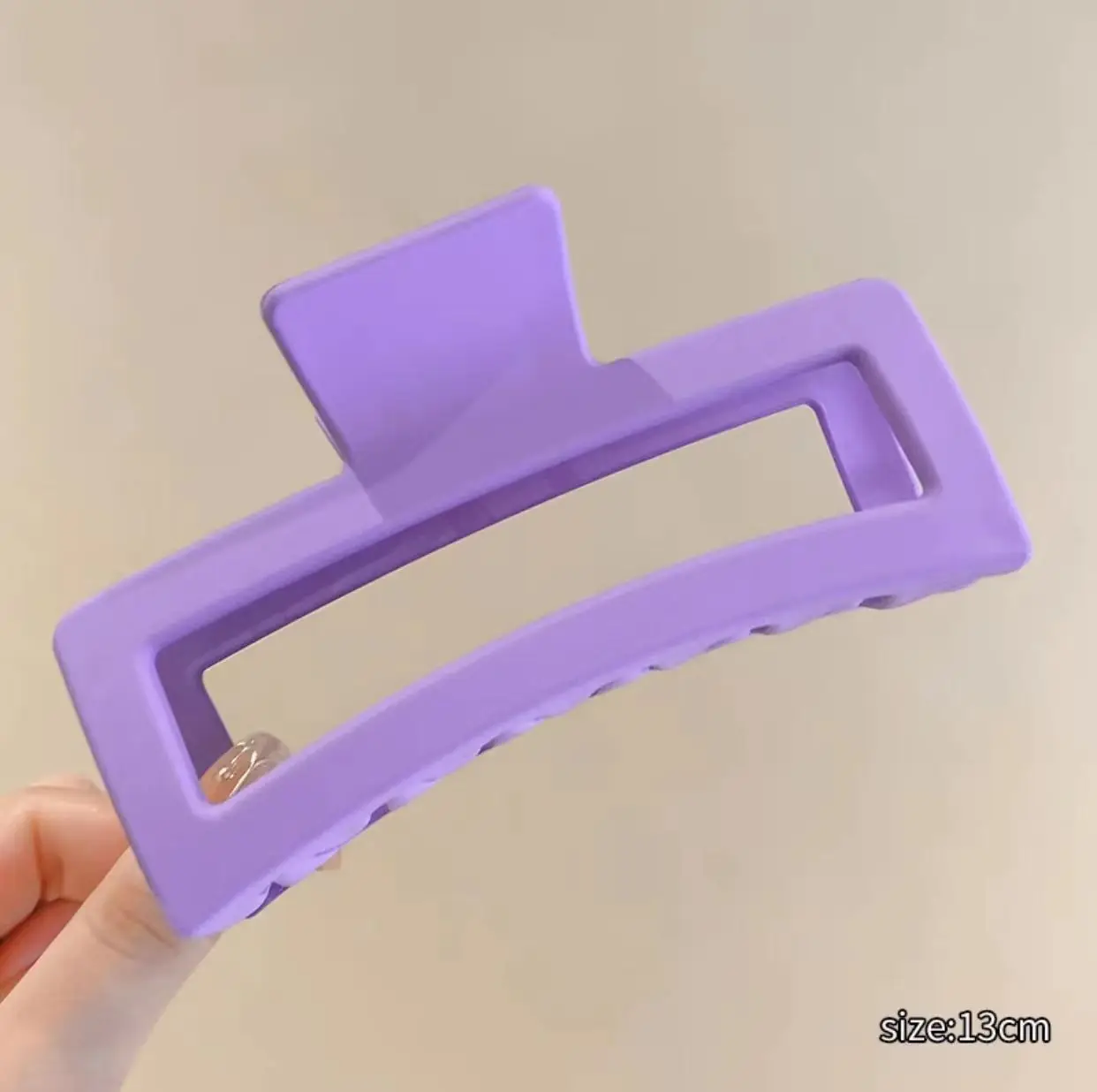 Super Square Frosted Rubber Hair Clips 12.5cm - Image 8