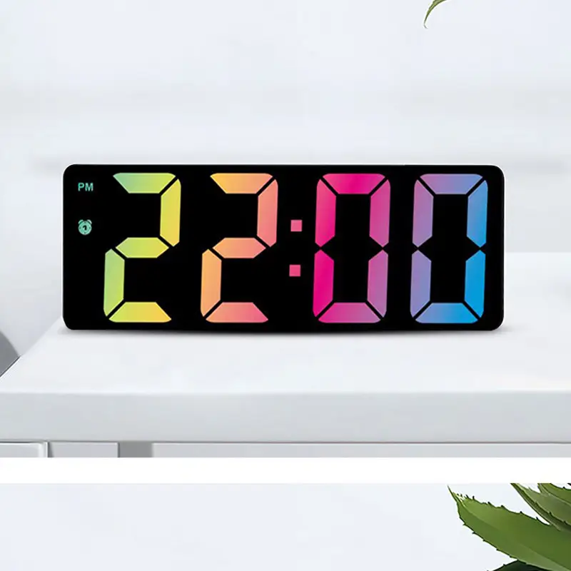 Digital Alarm Clock with Rainbow Design 0725